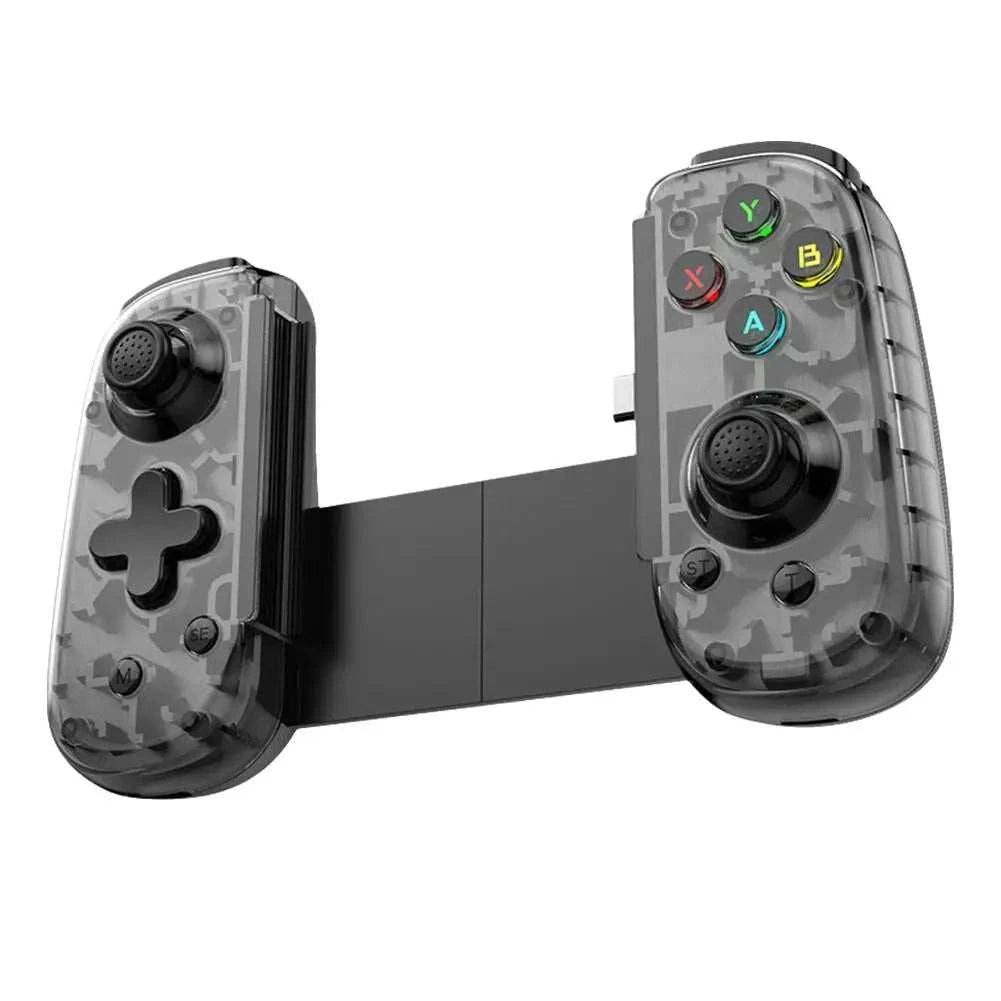 Manette de jeu D6Mini Stretchable noire pliable avec joystick à effet Hall et connecteur Type-C.
