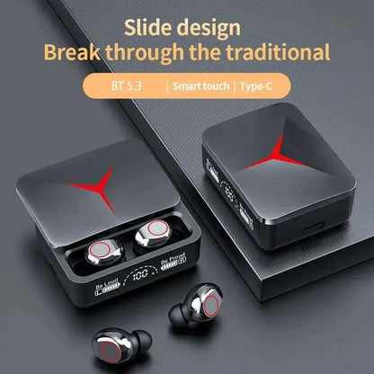 Ecouteurs Gaming M90 noirs avec Bluetooth V5.1, ANC, double mode, autonomie longue, commandes tactiles et micro ENC, design ergonomique et IPX4