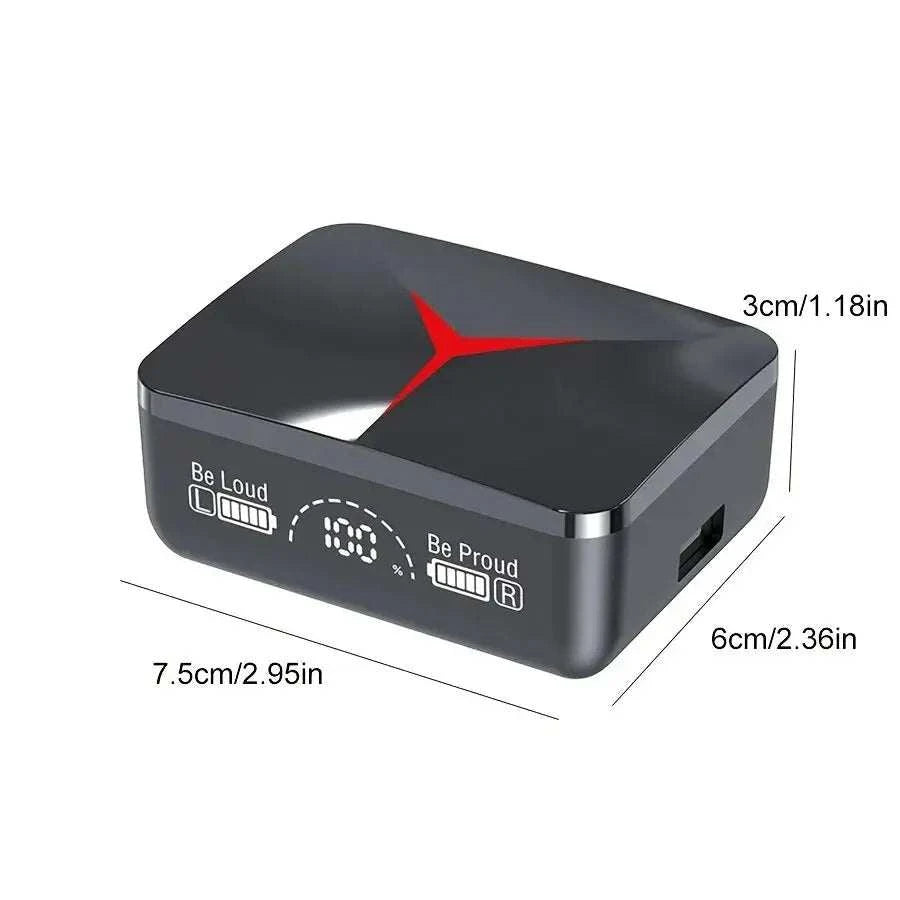 Ecouteurs Gaming M90 noirs Bluetooth V5.1 avec ANC, double mode, autonomie longue, commandes tactiles et résistance à l'eau IPX4