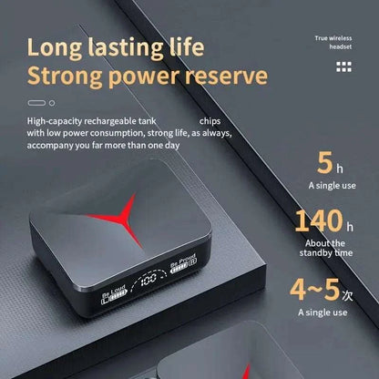 Ecouteurs Gaming M90 noirs avec Bluetooth 5.1, ANC, double mode, autonomie longue, commandes tactiles, et résistance à l'eau IPX4