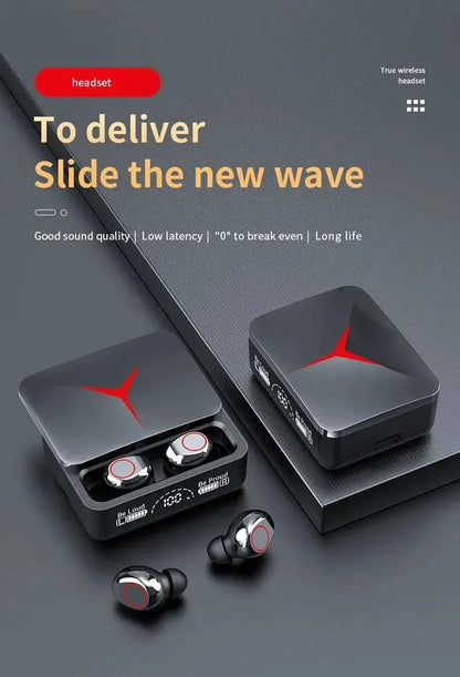 Ecouteurs Gaming M90 noirs Bluetooth V5.1 avec ANC, double mode, autonomie longue, commandes tactiles et résistance à l'eau IPX4