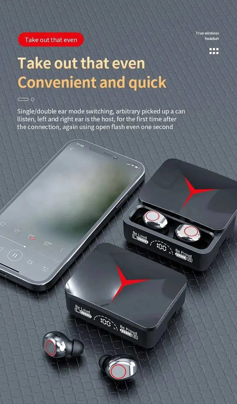 Ecouteurs Gaming M90 noirs avec Bluetooth 5.1, ANC, double mode, autonomie longue et design ergonomique