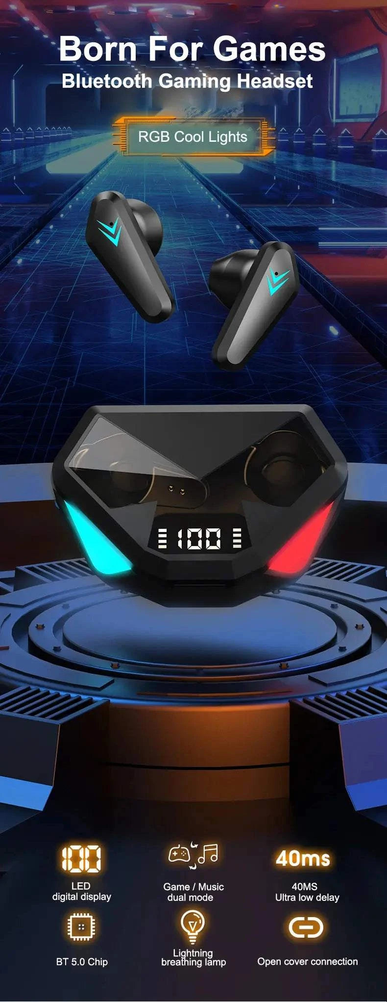 Ecouteurs Gaming - X15 avec son cristallin, confort ergonomique, isolation acoustique et durabilité pour gamers
