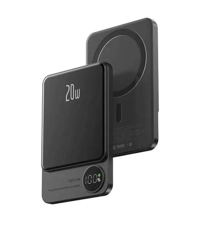 Magnetic Powerbank Doppler with high capacity, LED display, smart safety, and 2-in-1 wireless and wired charging