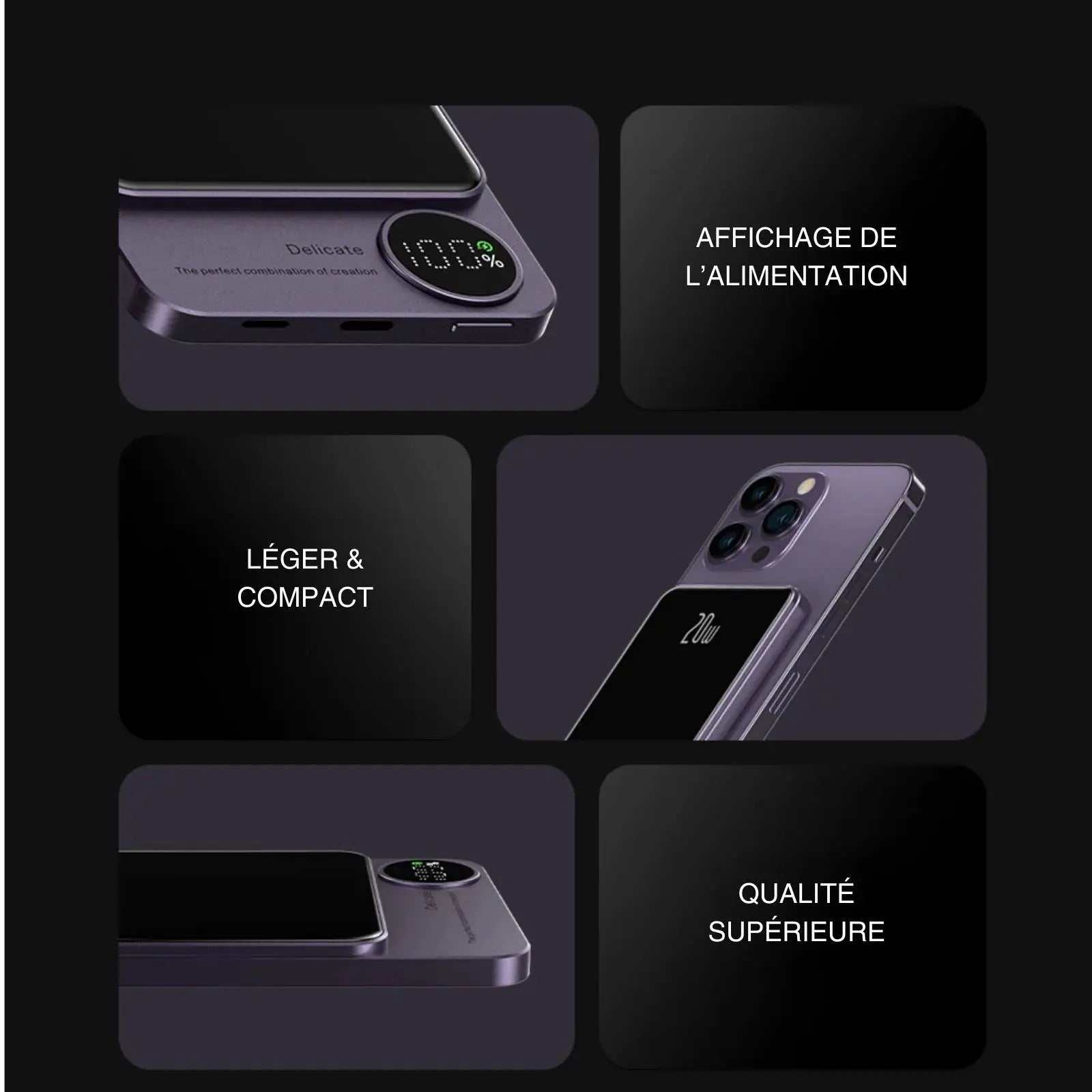 Magnetic Powerbank Doppler with LED display, wireless and wired charging, and high capacity options 10000mAh and 20000mAh