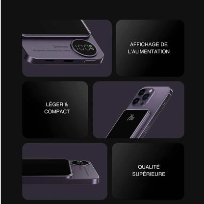 Magnetic Powerbank Doppler with LED display, wireless and wired charging, and high capacity options 10000mAh and 20000mAh