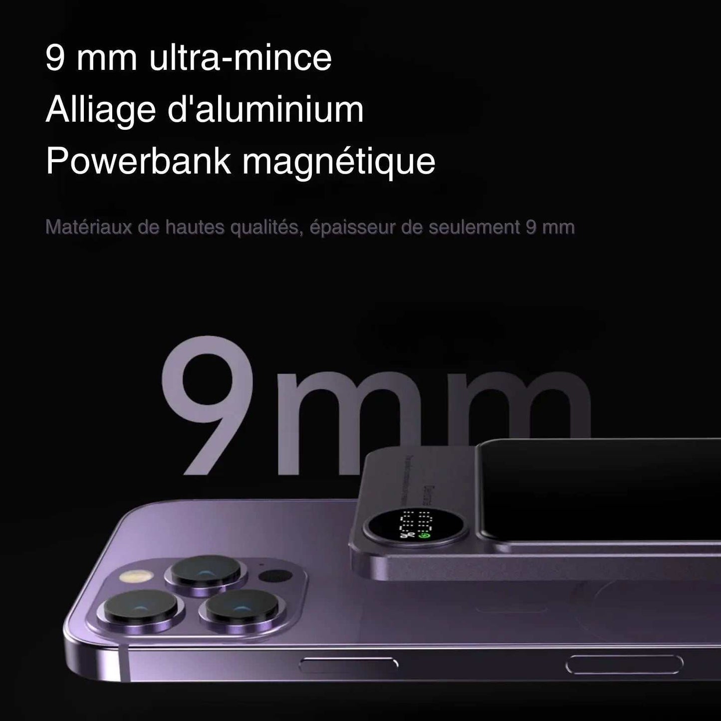 Magnetic Powerbank Doppler with digital LED display and 2-in-1 wireless and wired charging options