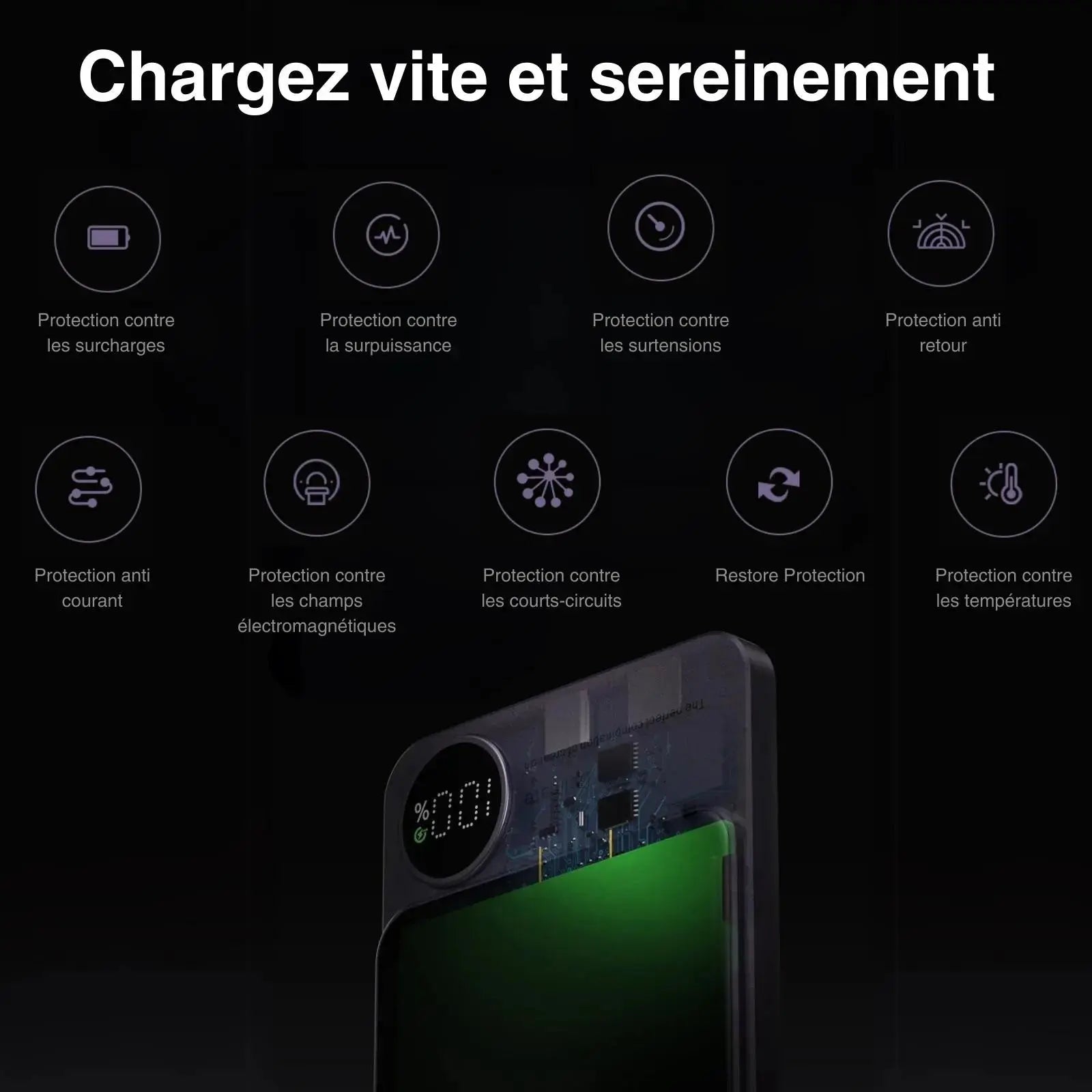 Magnetic Powerbank - Green : Énergie Infinie pour Votre Journée