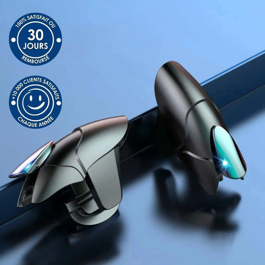 Gâchettes Pulse Trigger™ pour jeu mobile, sensibilité élevée, installation Bluetooth facile, compatible films protection téléphone, portable et ergonomique.