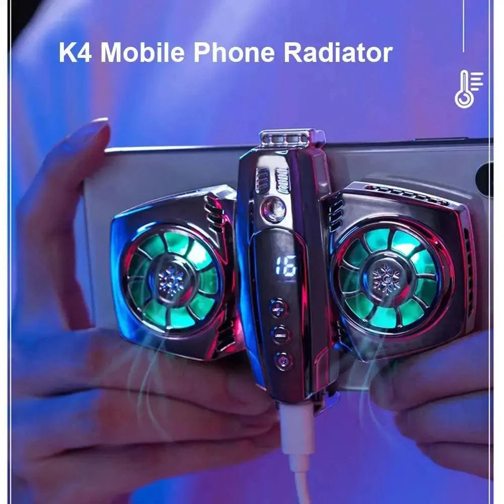 Refroidisseur Téléphone Fesoklaf - Ventilateur LED 3 Vitesses - Compatible Smartphones 4.5-7" - Pour Gaming Et Live