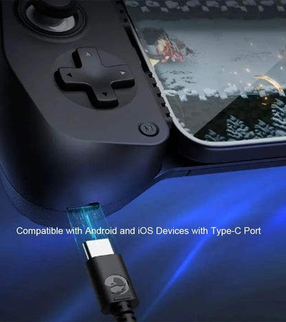 Contrôleur de jeu mobile X5L Type-C extensible avec joystick Hall effet pour Android et iPhone 15+, connexion filaire sans latence
