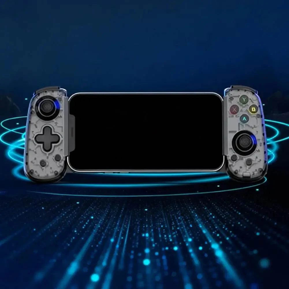 Manette de jeu extensible D6Mini noire pliable avec joystick à capteur Hall et vibration, compatible mobile et PC
