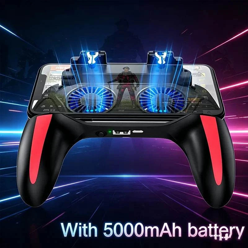 Manette H10 Gaming Handheld Grip avec ventilateur double et batterie 5000mAh pour smartphone USB-powered