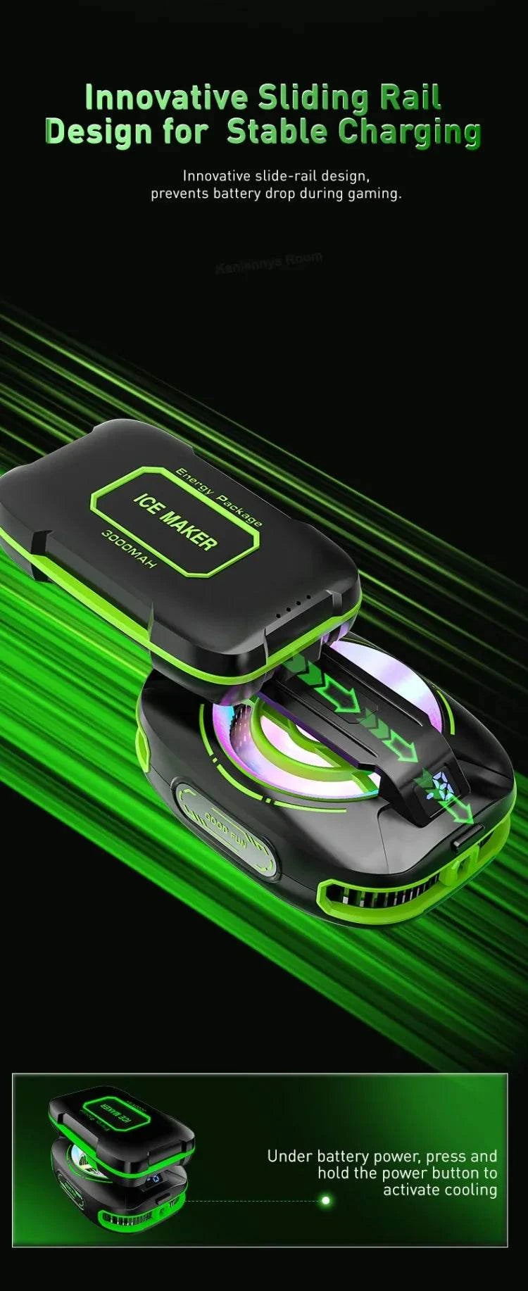 Refroidisseur JS85 — sans fil, batterie 3000 mAh