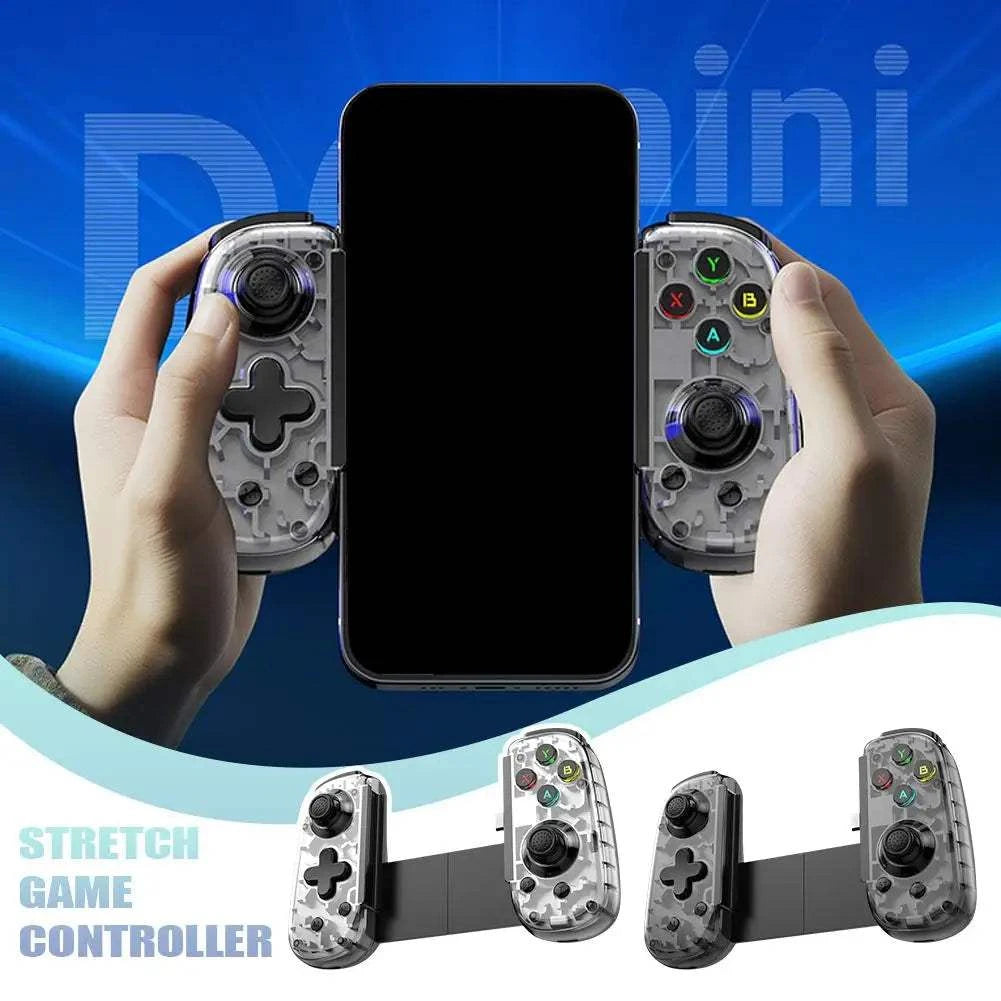 Manette de jeu D6Mini Stretchable noire et blanche pliable avec joystick Hall et connectivité Type-C
