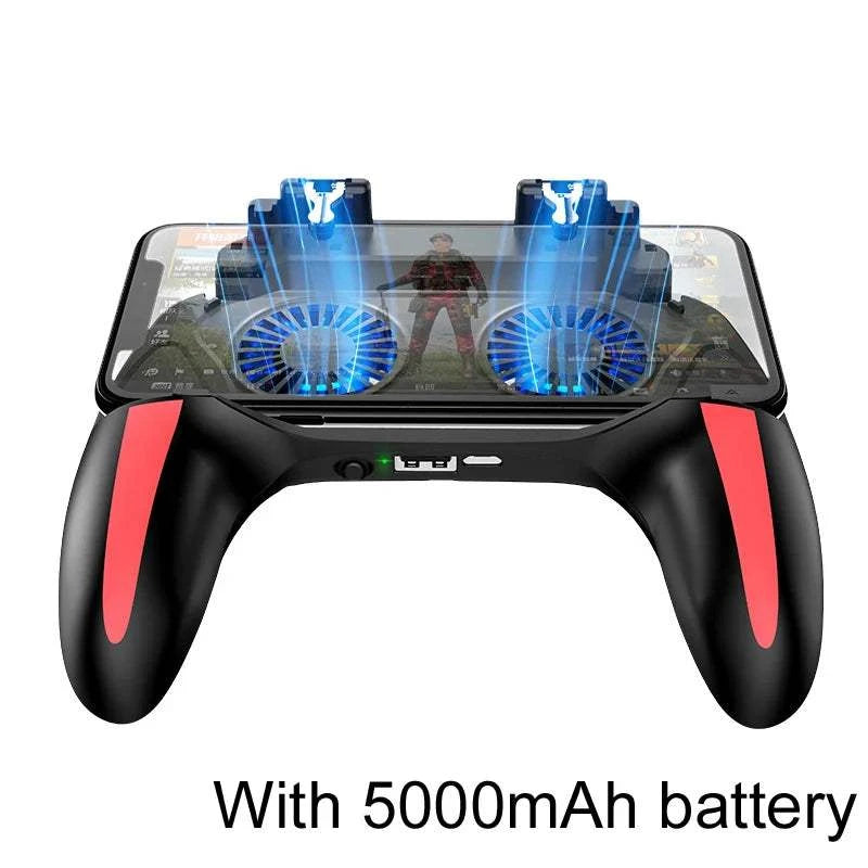 Manette de jeu H10 Gaming Handheld Grip avec joystick, ventilateurs de refroidissement, batterie 5000mAh et alimentation USB pour téléphone Android